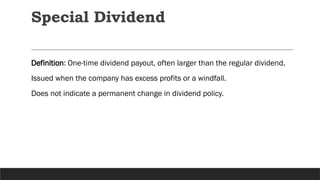 Dividend and its types - Meaning - types | PPTX