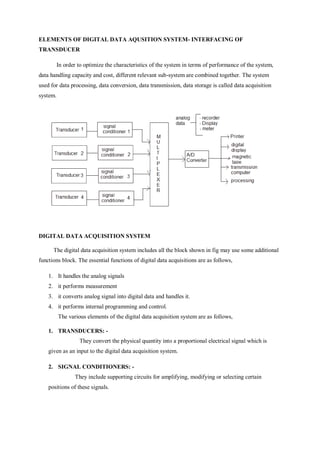 Comprehensive Overview of Transducers and Data Acquisition Systems | PDF