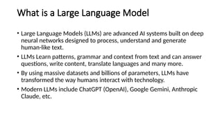 Comprehensive Guide to Large Language Models and Prompt Engineering | PPTX