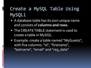 FYBSC IT Web Programming Unit V Advanced PHP and MySQL | PPT