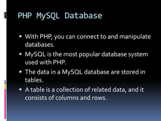FYBSC IT Web Programming Unit V Advanced PHP and MySQL | PPT image.