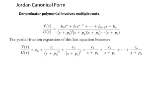 Jordan Canonical Form
Denominator polynomial involves multiple roots.
 