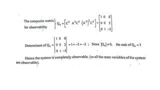 CONTROL SYSTEM ANALYSIS USING STATE VARIABLE METHODS