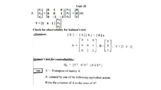 CONTROL SYSTEM ANALYSIS USING STATE VARIABLE METHODS