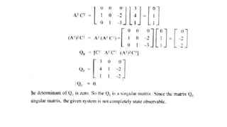 CONTROL SYSTEM ANALYSIS USING STATE VARIABLE METHODS