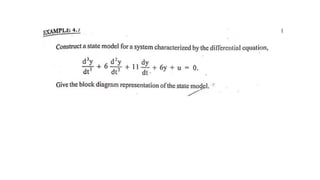 CONTROL SYSTEM ANALYSIS USING STATE VARIABLE METHODS