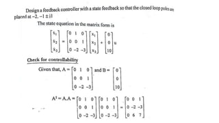 CONTROL SYSTEM ANALYSIS USING STATE VARIABLE METHODS