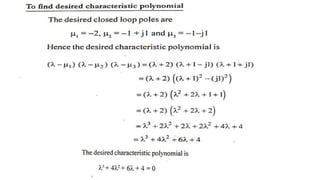 CONTROL SYSTEM ANALYSIS USING STATE VARIABLE METHODS