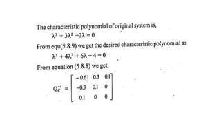 CONTROL SYSTEM ANALYSIS USING STATE VARIABLE METHODS