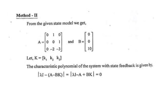 CONTROL SYSTEM ANALYSIS USING STATE VARIABLE METHODS