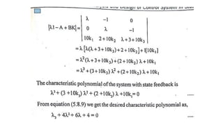 CONTROL SYSTEM ANALYSIS USING STATE VARIABLE METHODS