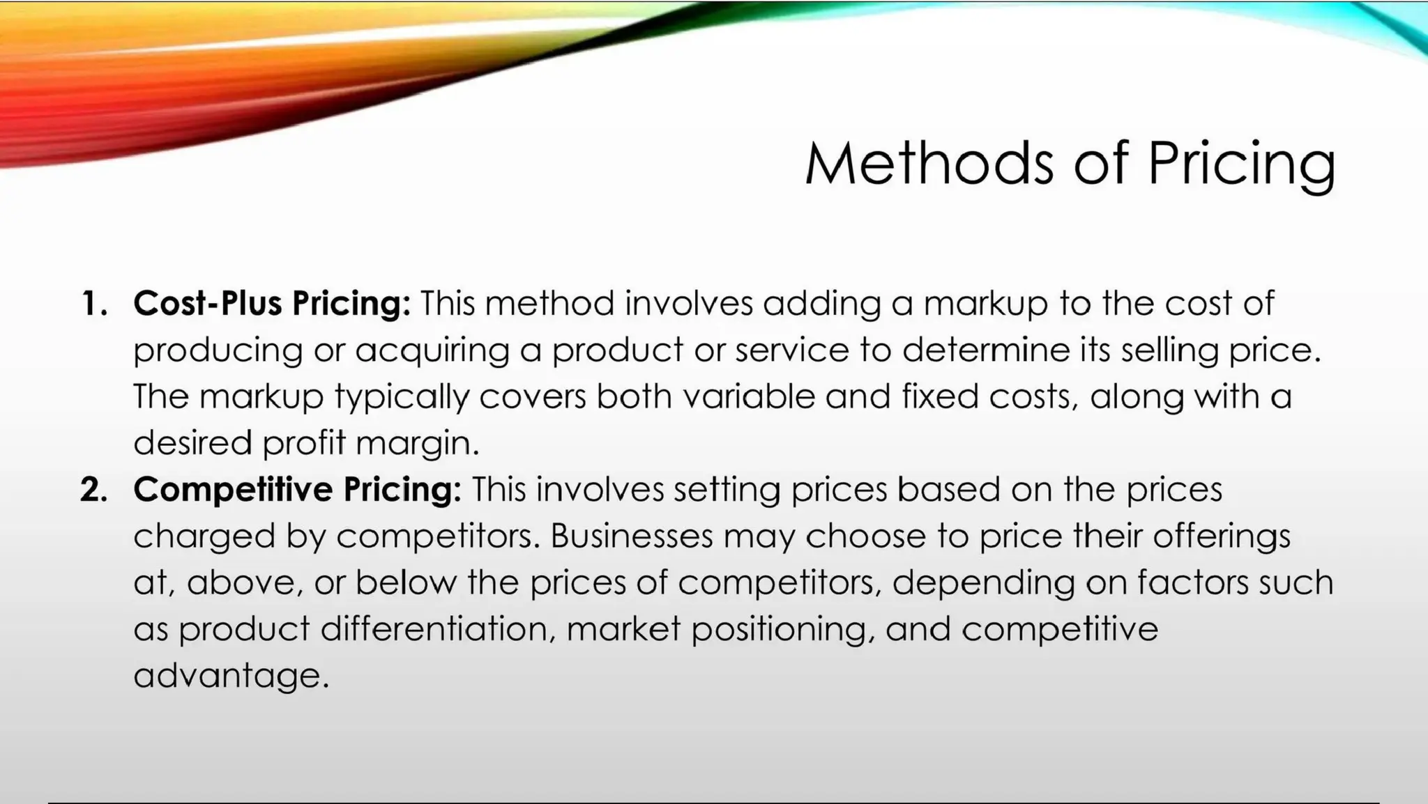 B Pharmacy 8th Semester PPM unit 5 PRICING