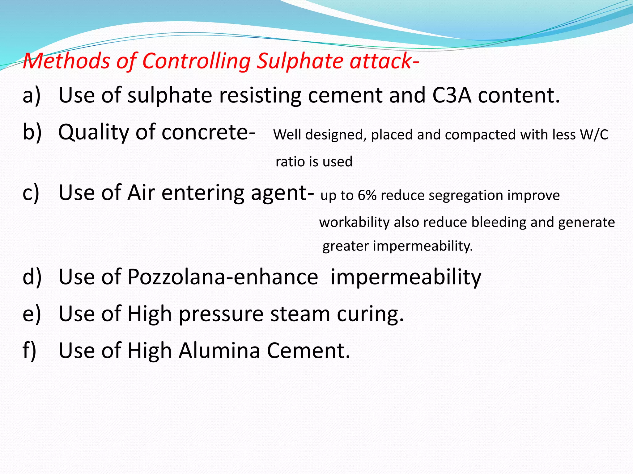 chloride attack and sulphate attack on concrete | PPTX