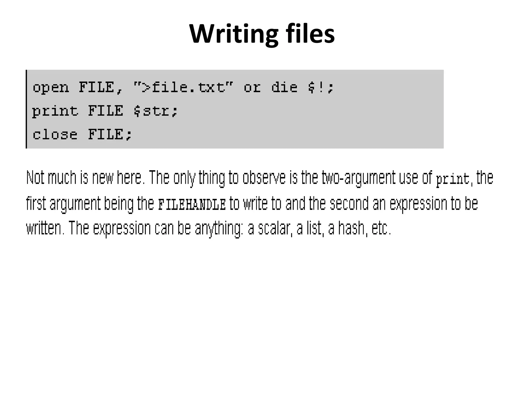 Writing files 