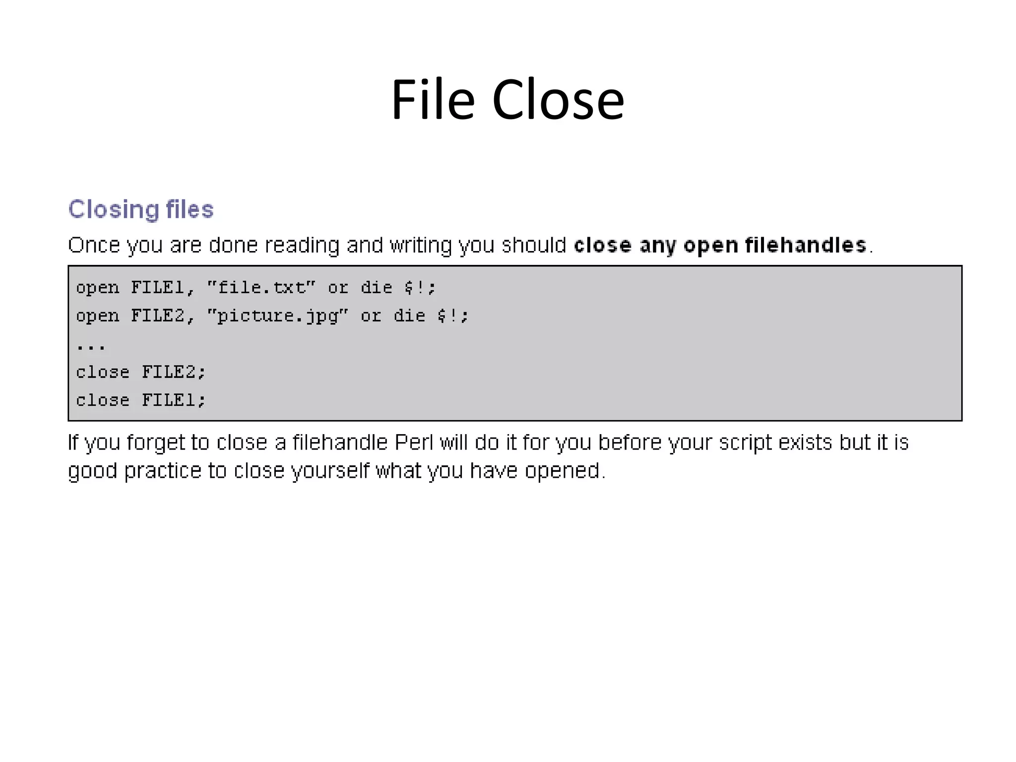 File Close 