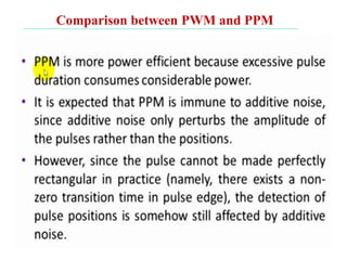 Comparison between PWM and PPM
 