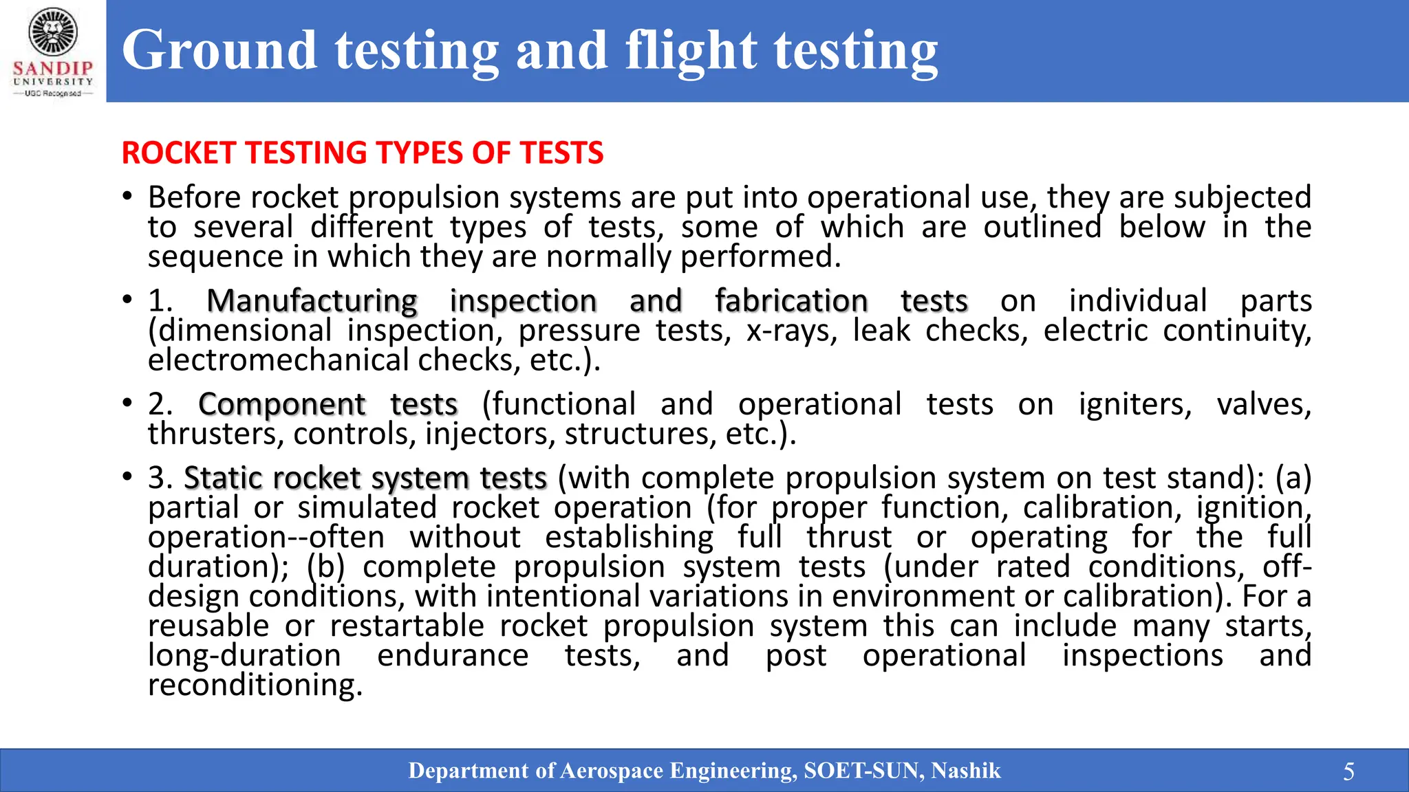 Rocket Inspection Aerospace structure and engineering units | PPTX