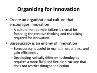 Unit v managing technology and innovation | PPTX
