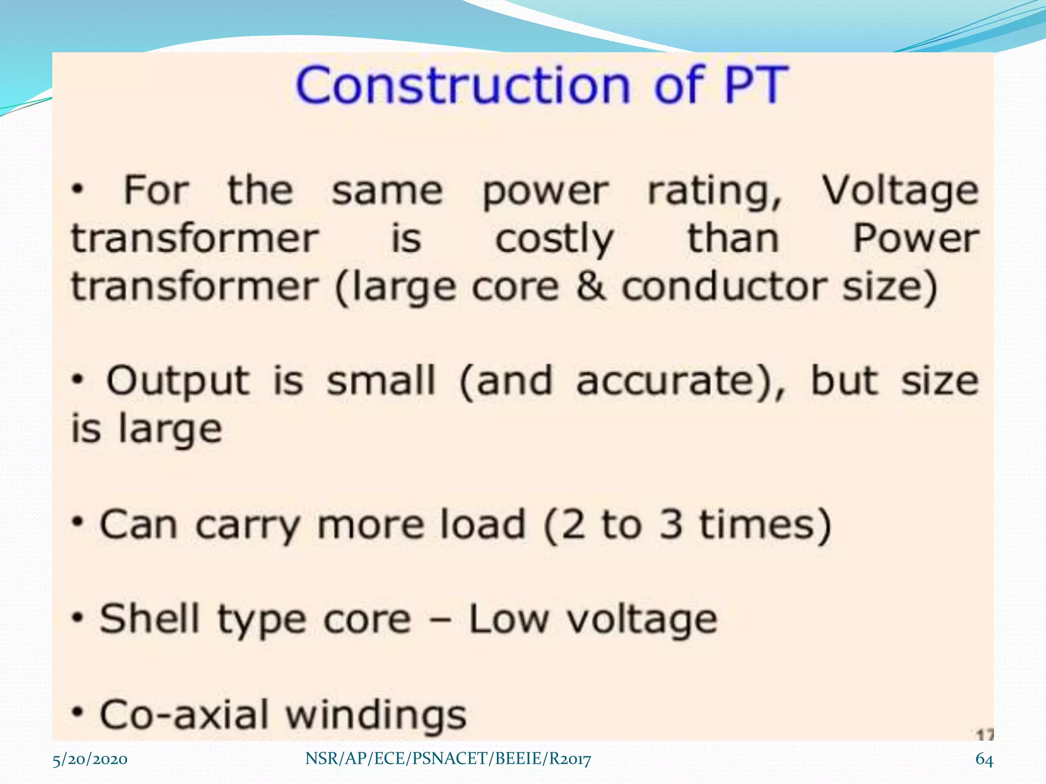 5/20/2020 64NSR/AP/ECE/PSNACET/BEEIE/R2017
 