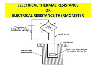 ELECTRICAL THERMAL RESISTANCE
OR
ELECTRICAL RESISTANCE THERMOMETER
 