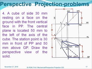 Perspective Projection-problems
November 21, 2018 Dr.RGM, Prof./ Mechanical/Perspective Projection /EG 17
 