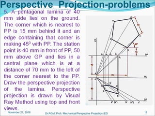 Perspective Projection-problems
November 21, 2018 Dr.RGM, Prof./ Mechanical/Perspective Projection /EG 18
 