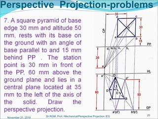Perspective Projection-problems
November 21, 2018 Dr.RGM, Prof./ Mechanical/Perspective Projection /EG 20
 