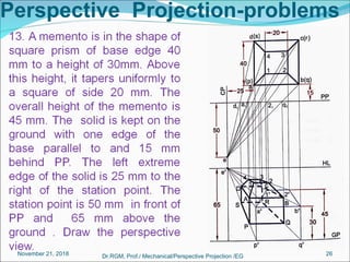 Perspective Projection-problems
November 21, 2018 Dr.RGM, Prof./ Mechanical/Perspective Projection /EG 26
 