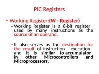 Microcontroller Core And Peripheral Register Example UNIT V PIC for embedded system and peripheral interface.pptx