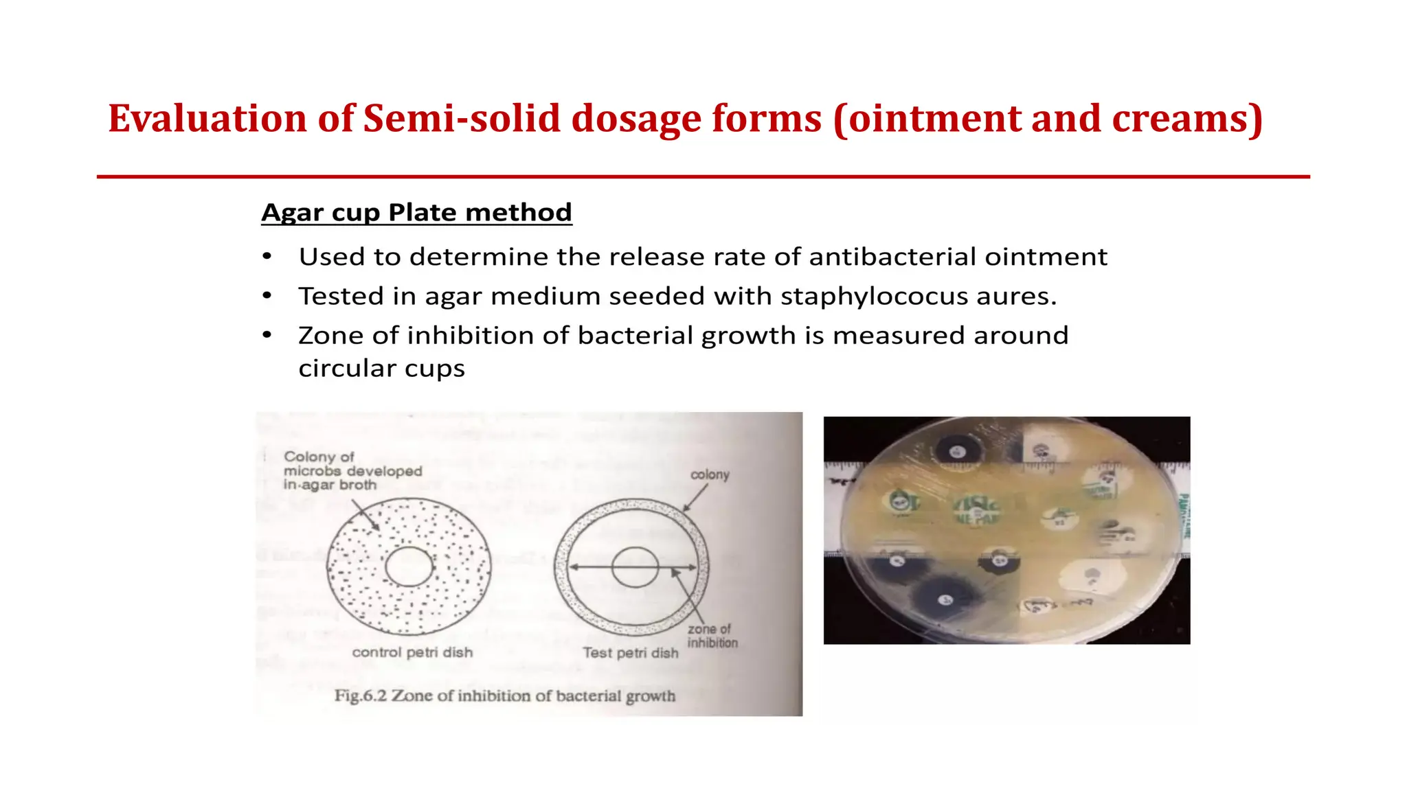 Evaluation of Semi-solid dosage forms (ointment and creams)
 