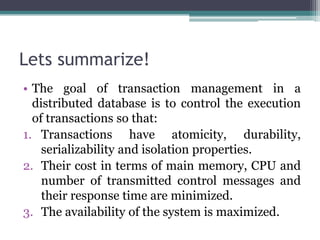 management of distributed transactions | PDF