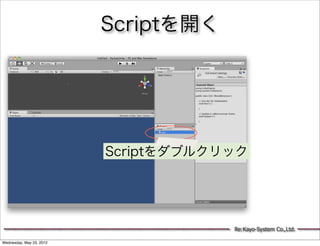 Scriptを開く




                          Scriptをダブルクリック




                                      Re:Kayo-System Co.,Ltd.

Wednesday, May 23, 2012
 