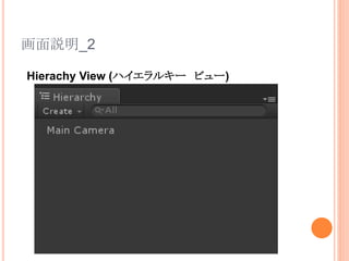 画面説明_2
Hierachy View (ハイエラルキー ビュー)
 