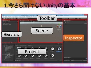 Scene
Project
Hierarchy
Toolbar
Inspector
 