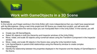 Unity - Building your first real-time 3D project | PPT