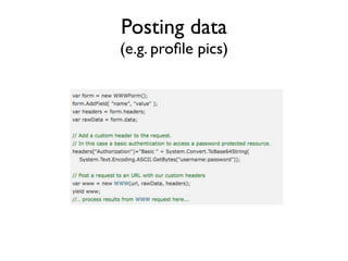 Posting data
(e.g. proﬁle pics)
 