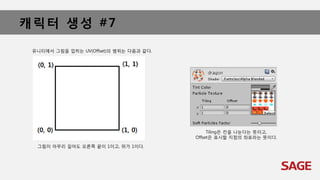 캐릭터 생성 #7
그림이 아무리 길어도 오른쪽 끝이 1이고, 위가 1이다.
유니티에서 그림을 입히는 UV(Offset)의 범위는 다음과 같다.
Tiling은 칸을 나눈다는 뜻이고,
Offset은 표시할 지점의 좌표라는 뜻이다.
 