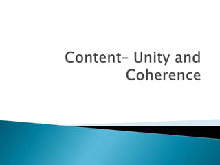 Unity and coherence | PPTX