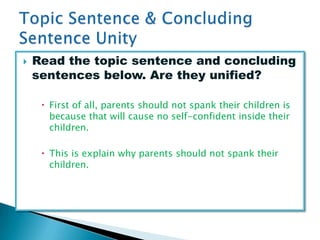 No Unity Sentences Unity and coherence | PPTX