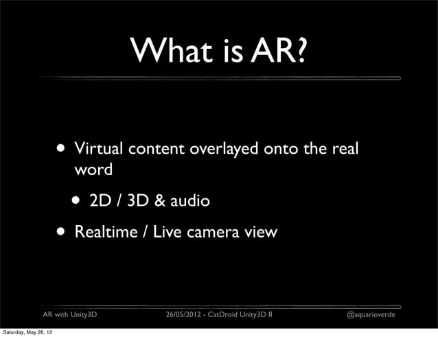 Introduction to AR with Unity3D | PPT