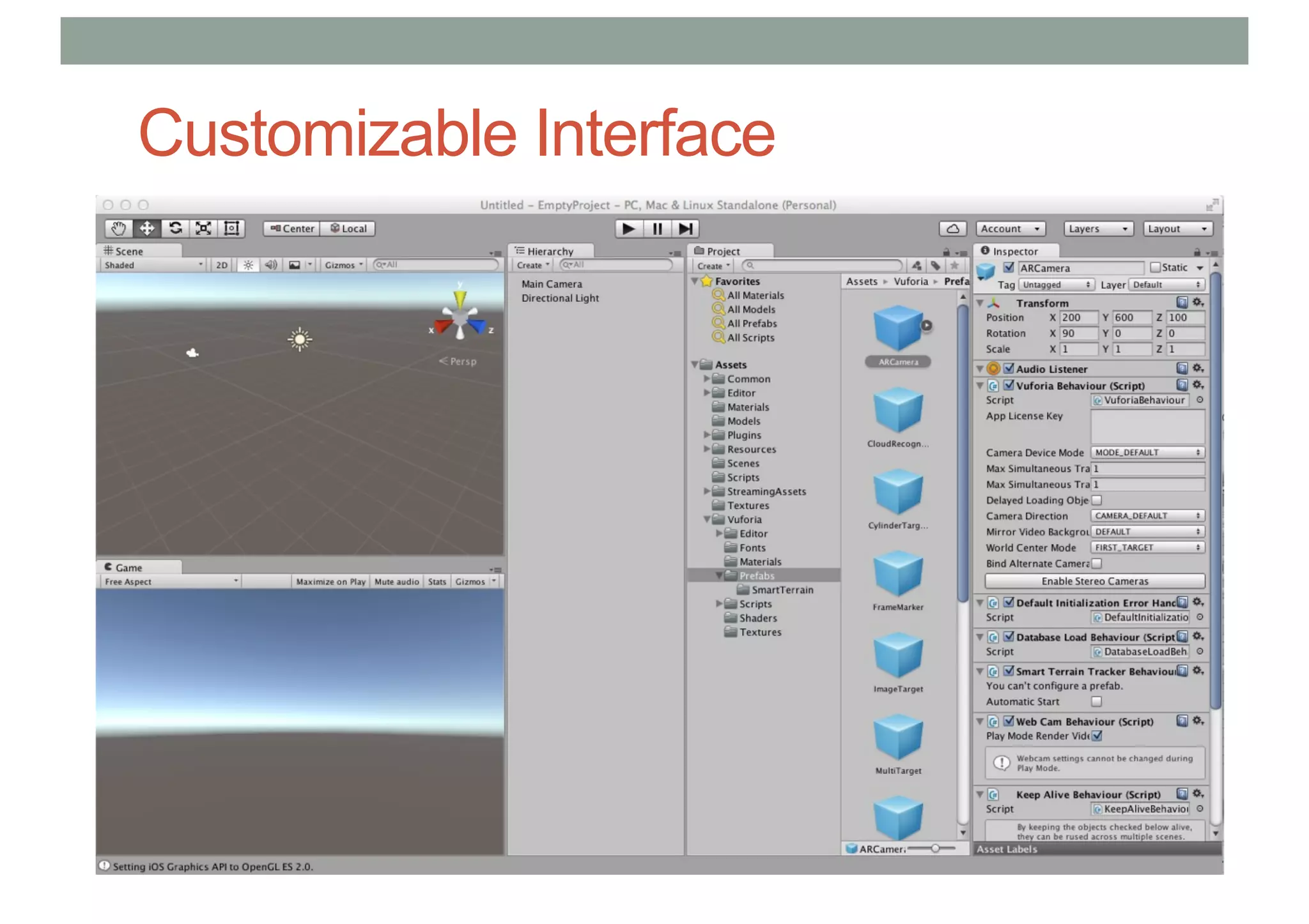 Customizable Interface
 