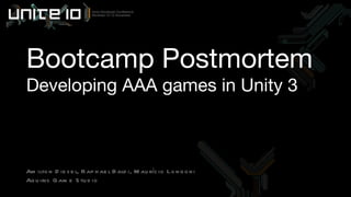 Amilton Diesel, Raphael Baldi, Maurício Longoni Aquiris Game Studio Bootcamp Postmortem Developing AAA games in Unity 3 