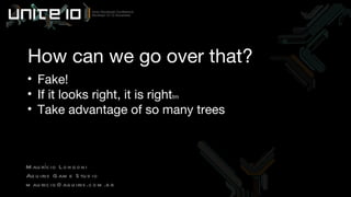How can we go over that? Fake! If it looks right, it is right tm Take advantage of so many trees Maurício Longoni Aquiris Game Studio [email_address] 