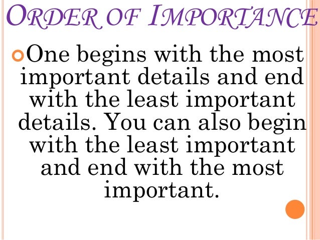 Order of importance in essay writing