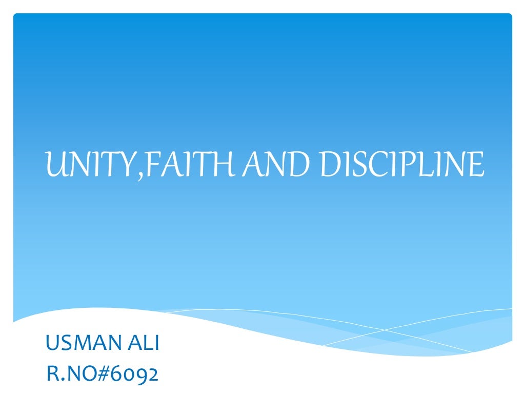 unity faith discipline essay