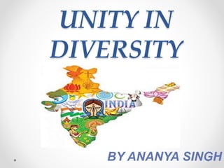 UNITY IN
DIVERSITY
BY ANANYA SINGH
 