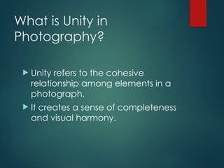 Mastering Unity in Photography: Techniques for Visual Harmony | PPTX