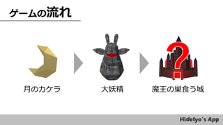 ゲームの流れ
月のカケラ 大妖精 魔王の巣食う城
 