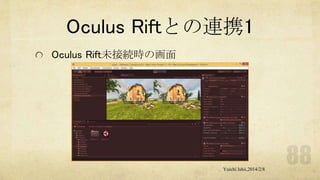 Oculus Riftとの連携1
Oculus Rift未接続時の画面

Yuichi Ishii,2014/2/8

 