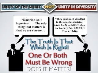 Doctrinal Unity Unity of The Spirit - NOT - Unity In Diversity | PDF